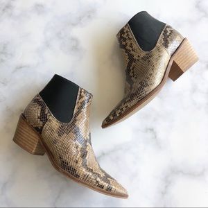 Topshop Snakeskin Leather Booties